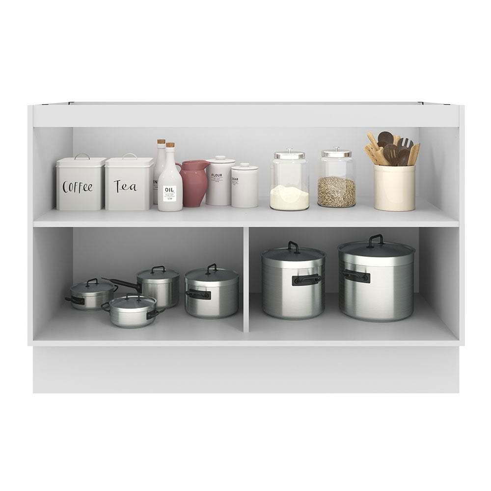 Balcão Gabinete de Pia Madesa Agata 120 x 60 cm 2 Portas (Sem Tampo) Branco