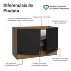 Balcão Gabinete de Pia 120 x 60 cm (Sem Tampo) Rustic/Preto Vik Madesa