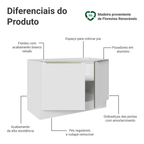 Balcão Gabinete de Pia 120 x 60 cm 2 Portas (Sem Tampo) Branco/Branco Veludo Lux Madesa