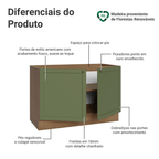 Balcão Gabinete de Pia 120 x 60 cm (Sem Tampo) Rustic/Verde Vik Madesa
