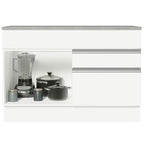 Balcão Gabinete 120 x 60 cm 1 Porta 2 Gavetas Branco (Com Tampo) Glamy Madesa