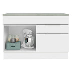 Balcão Cozinha 120 x 60 cm 1 Portas e 2 Gavetas (Com Tampo) Branco Stella Madesa