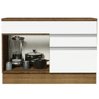 Balcão Gabinete 120 x 60 cm 1 Porta 2 Gavetas Rustic/Branco (Com Tampo) Glamy Madesa