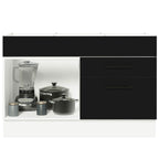 Balcão Gabinete de Pia 120 x 60 cm 1 Porta 2 Gavetas Branco/Preto (Sem Tampo) Agata Madesa