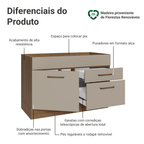 Balcão Gabinete de Pia 120 x 60 cm 1 Porta 2 Gavetas Rustic/Crema (Sem Tampo) Agata Madesa