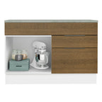 Balcão Cozinha 120 x 60 cm 1 Portas e 2 Gavetas (Com Tampo) Branco/Rustic Stella Madesa