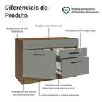 Balcão Gabinete de Pia 120 x 60 cm 1 Porta 2 Gavetas Rustic/Cinza (Sem Tampo) Agata Madesa
