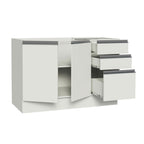 Balcão Gabinete de Pia Madesa Glamy 120 x 60 cm 2 Portas e 3 Gavetas (Sem Tampo) Branco
