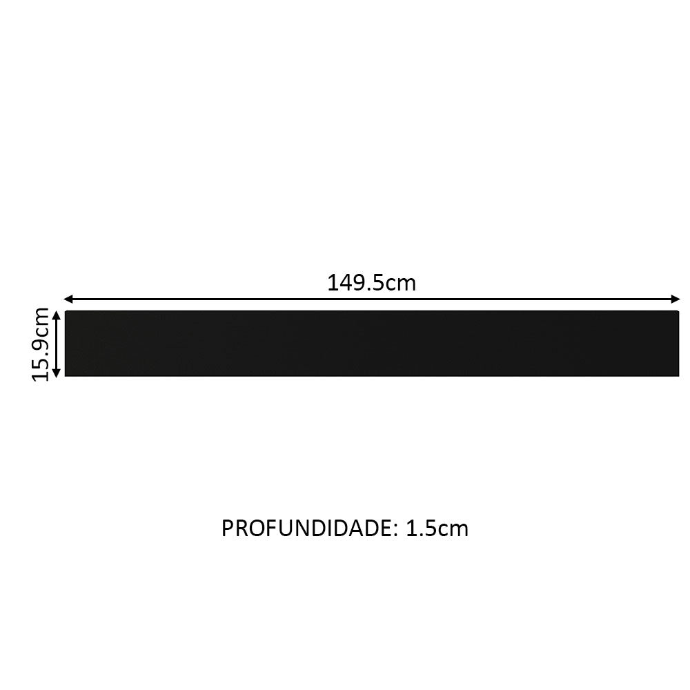 Frente Falsa para Balcão Madesa Glamy e Agata 150 cm Preto