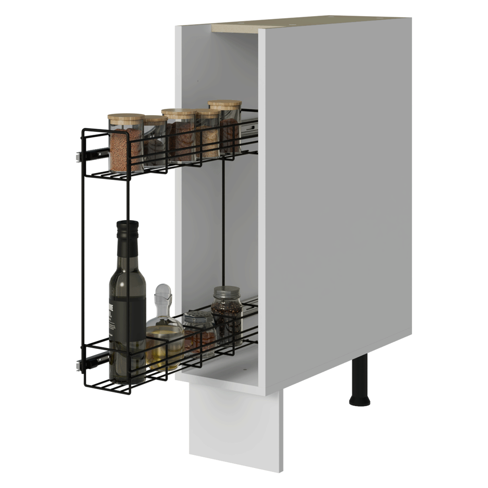 Balcão Porta-Temperos 20 x 60 cm (Sem Tampo) para Cozinhas Branco Madesa