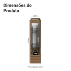 Balcão Porta-Temperos 20 x 60 cm 1 Porta (Sem Tampo) Rustic/Branco Veludo Lux Madesa