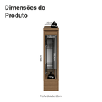 Balcão Porta-Temperos 20 x 60 cm 1 Porta (Com Tampo) Rustic/Branco Veludo Lux Madesa