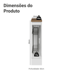 Balcão Porta-Temperos 20x60 cm 1 Porta (Com Tampo) Branco/Rustic Vik Madesa