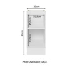 Balcão Cozinha 35 x 60 cm 1 Porta (Sem Tampo) Branco Stella Madesa