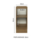 Balcão Cozinha 35 x 60 cm 1 Porta (Sem Tampo) Rustic Glamy Madesa