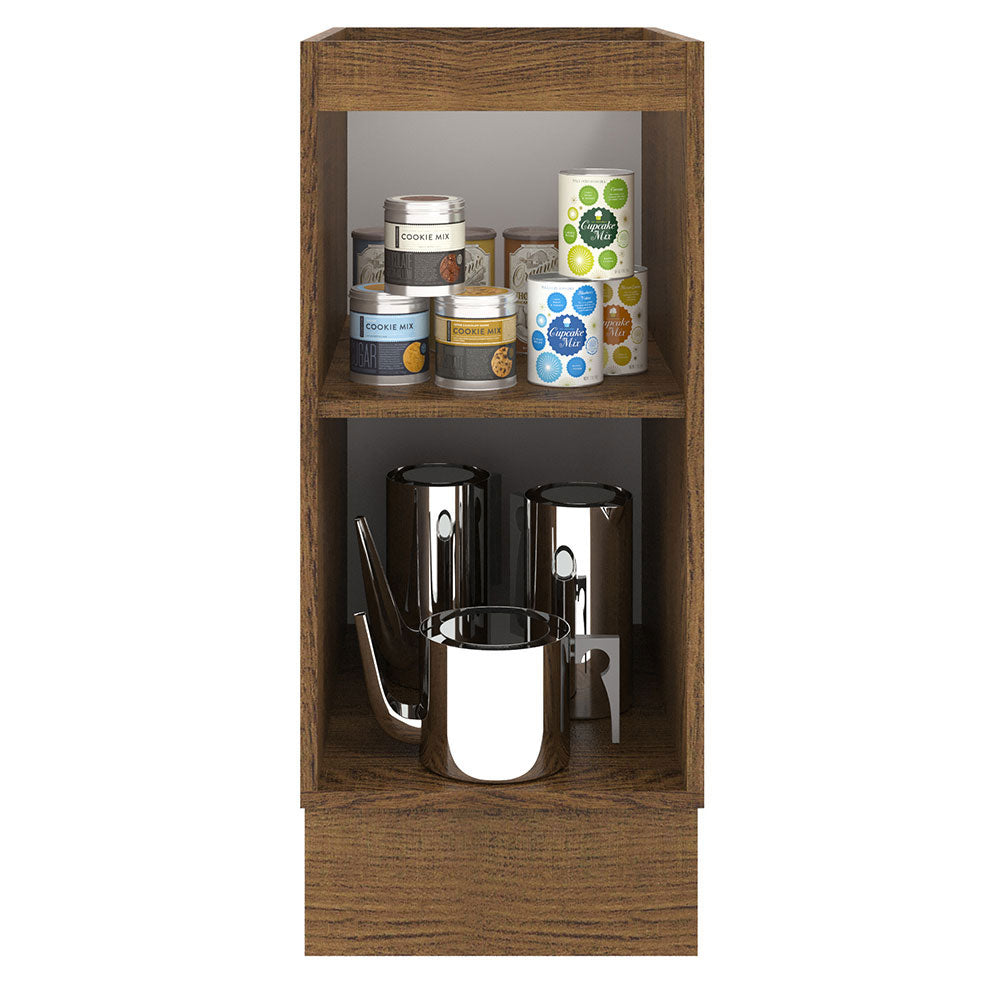 Balcão Madesa Agata 35 x 60 cm 1 Porta (Sem Tampo) Rustic/Branco