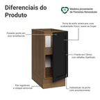 Balcão de Cozinha 35 x 60 cm 1 Porta (Sem Tampo) Rustic/Preto Vik Madesa
