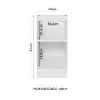 Balcão Cozinha 40 x 60 cm 1 Porta (Sem Tampo) Branco Glamy Madesa