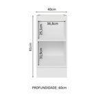 Balcão Cozinha 40 x 60 cm 1 Porta (Sem Tampo) Branco Stella Madesa