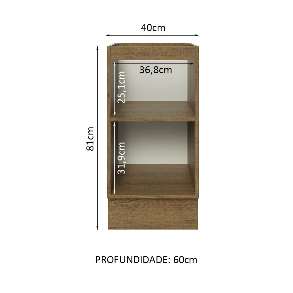 Balcão Cozinha 40 x 60 cm 1 Porta (Sem Tampo) Rustic Glamy Madesa