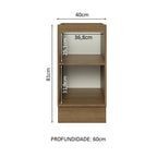 Balcão Cozinha 40 x 60 cm 1 Porta (Sem Tampo) Rustic Glamy Madesa