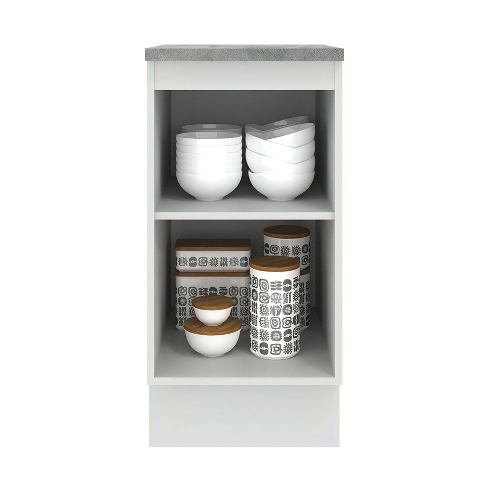 Balcão Madesa Agata 40 x 60 cm 1 Porta (Com Tampo) Branco/Cinza