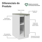 Balcão 40 x 60 cm 1 Porta (Com Tampo) Branco/Branco Veludo Lux Madesa
