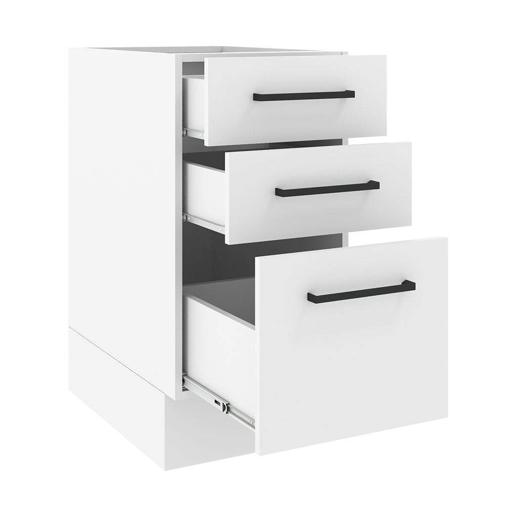 Balcão Madesa Agata 40 x 60 cm 3 Gavetas (Sem Tampo) Branco