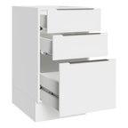 Balcão Cozinha 40 x 60 cm 3 Gavetas (Sem Tampo) Branco Stella Madesa