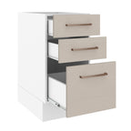 Balcão 40 x 60 cm 3 Gavetas (Sem Tampo) Branco/Crema Agata Madesa