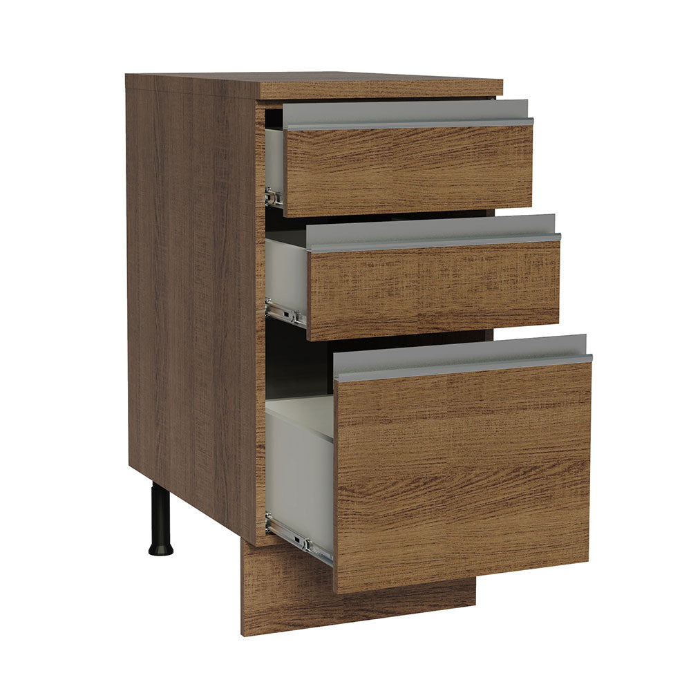 Balcão Madesa Glamy 40 x 60 cm 3 Gavetas (Com Tampo) Rustic