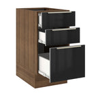 Balcão de Cozinha 40 x 60 cm 3 Gavetas (Sem Tampo) Rustic/Preto Lux Madesa