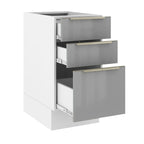 Balcão Madesa Lux 40 cm 3 Gavetas (Sem Tampo) Branco/Cinza