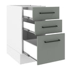 Balcão Madesa Agata 40 x 60 cm 3 Gavetas (Sem Tampo) Branco/Cinza