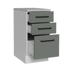 Balcão Madesa Agata 40 x 60 cm 3 Gavetas (Com Tampo) Branco/Cinza