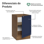 Balcão de Cozinha 50 x 60cm 1 Porta (Sem Tampo) Rustic/Azul Vik Madesa