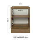 Balcão Cozinha 60 x 60 cm 1 Porta (Sem Tampo) Rustic Stella Madesa