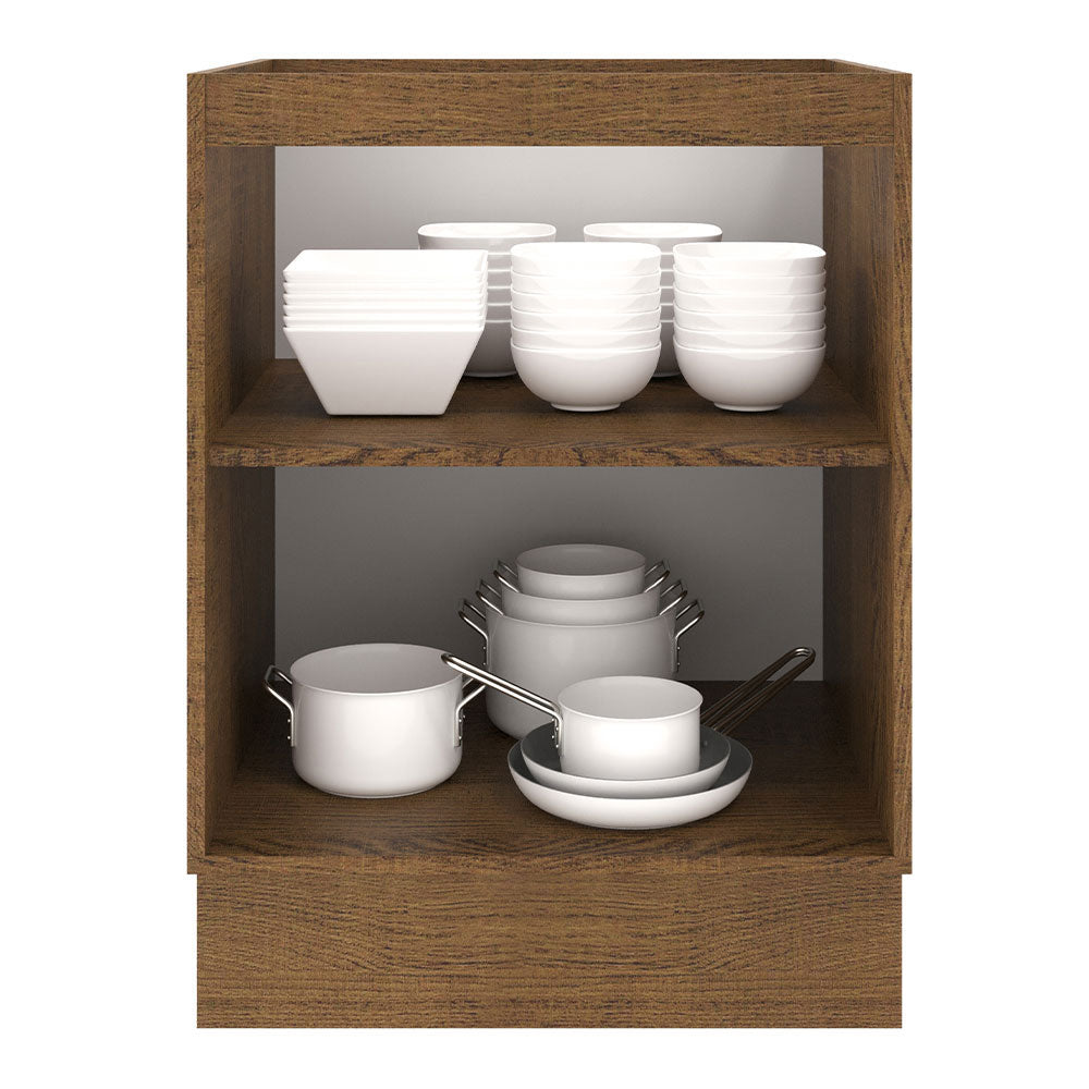 Balcão Madesa Agata 60 x 60 cm 1 Porta (Sem Tampo) Rustic/Branco