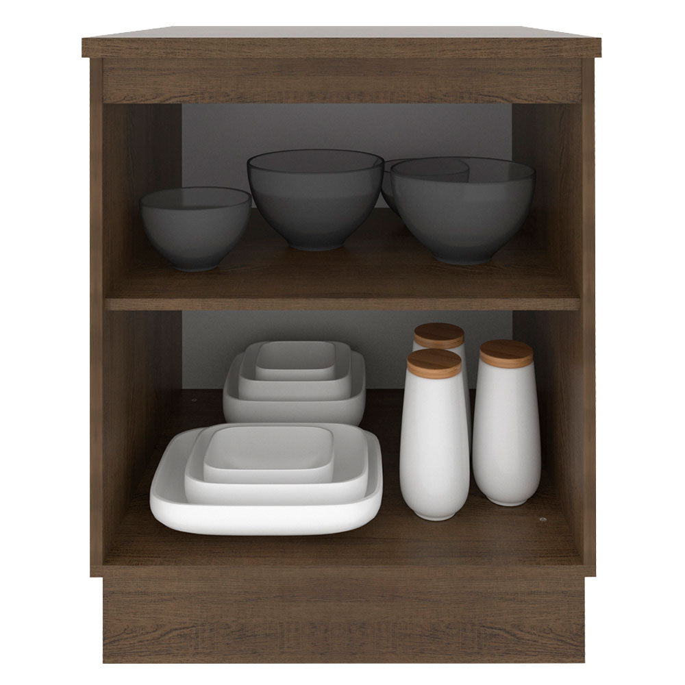 Balcão Madesa Glamy 60 x 60 cm 1 Porta (Com Tampo) Rustic/Preto