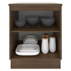 Balcão Madesa Glamy 60 x 60 cm 1 Porta (Com Tampo) Rustic/Preto