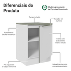 Balcão 60 x 60 cm 1 Porta (Com Tampo) Branco/Branco Veludo Lux Madesa