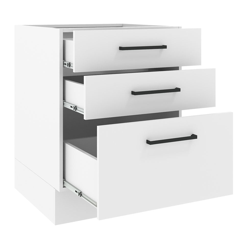 Balcão Madesa Agata 60 x 60 cm 3 Gavetas (Sem Tampo) Branco