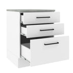 Balcão Madesa Agata 60 x 60 cm 3 Gavetas (Com Tampo) Branco