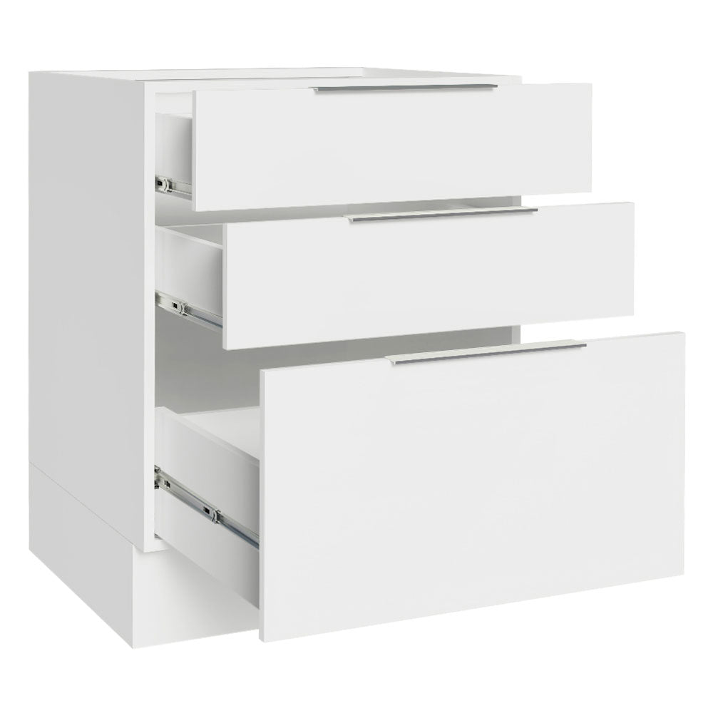 Balcão Cozinha 60 x 60 cm 3 Gavetas (Sem Tampo) Branco Stella Madesa
