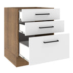 Balcão Madesa Agata 60 x 60 cm 3 Gavetas (Sem Tampo) Rustic/Branco