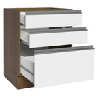 Balcão Cozinha 60 x 60 cm 3 Gavetas (Sem Tampo) Rustic/Branco Glamy Madesa