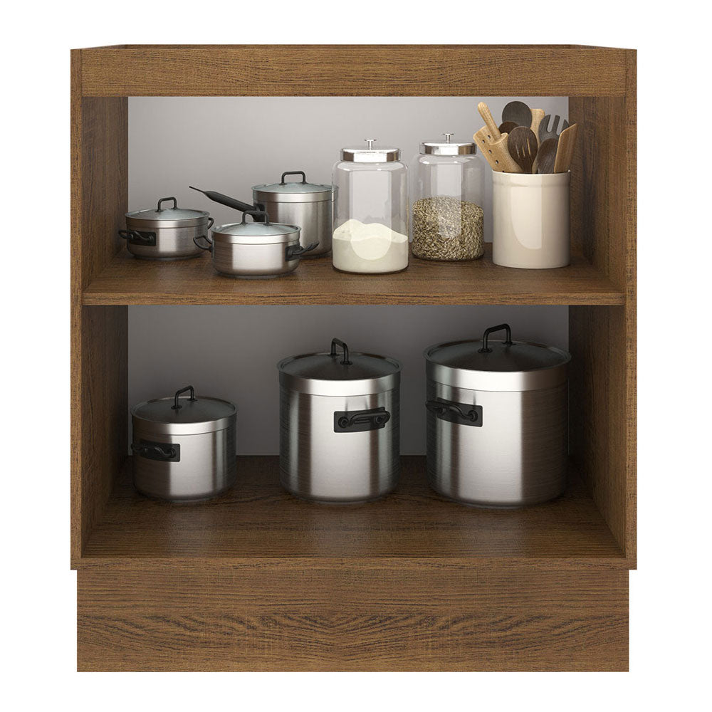 Balcão de Cozinha Madesa Agata 70 x 60 cm 2 Portas (Sem Tampo) Rustic/Branco