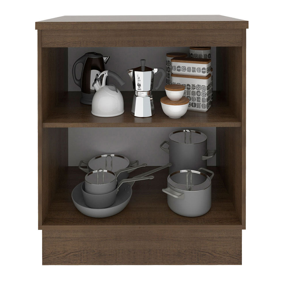 Balcão 70 x 60 cm 2 Portas (Com Tampo) Rustic/Branco Stella Madesa