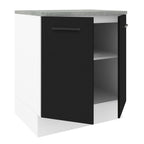 Balcão de Cozinha Madesa Agata 70 x 60 cm 2 Portas (Com Tampo) Branco/Preto
