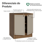 Balcão de Cozinha 70 x 60 cm 2 Portas (Com Tampo) Rustic/Crema Vik Madesa